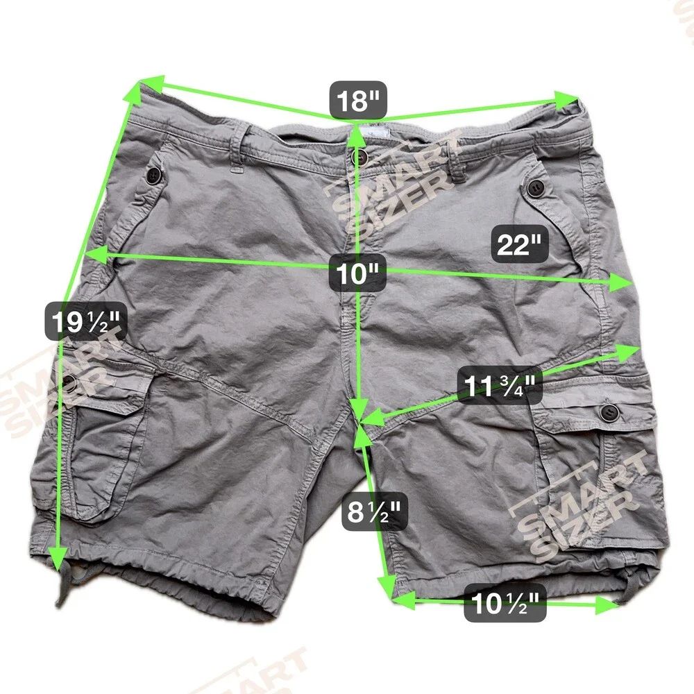 Four Steeds Cargo Shorts Mens 16 (W36) Gray Utility Pockets Summer Y2K Dad Short